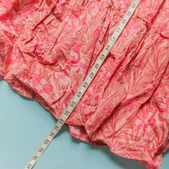 SLV Sur La Vague Pink Pattern Sleeveless Full Length Tiered Maxi Dress One Size - Picture 7 of 9